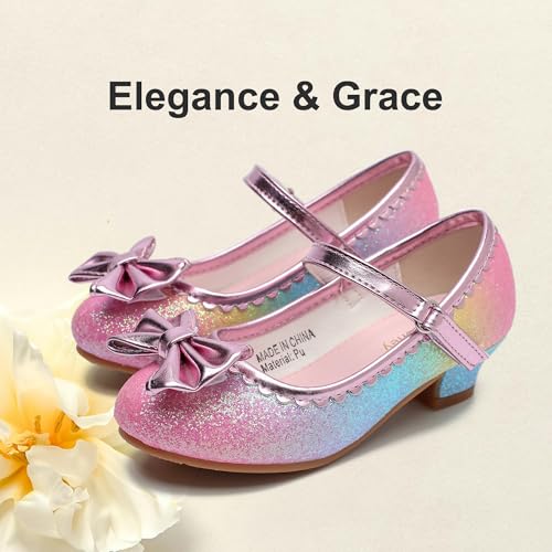 Youdesney Girls Dress Shoes, Mary Jane Sparkly Flower Girls Pumps, Cute Princess Low Heels for School, Wedding, Party (Toddler/Little Kids/Big Kids)3
