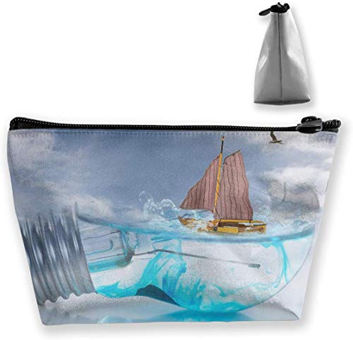 Preisvergleich Produktbild Make-up Tasche Trapez Aufbewahrungstasche Kunst Glühbirne Abstrakt Multifunktionale Make-up Koffer Reise Kulturbeutel