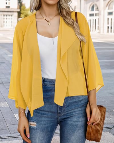 Image of Womens Summer Tops Short Shrugs Kimono Cardigans Casual Chiffon Bolero Jackets 2026