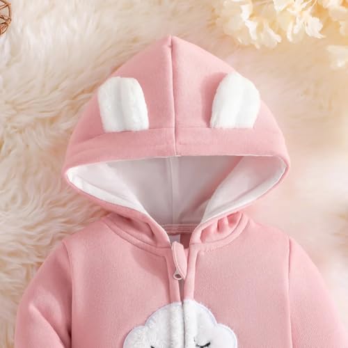 Image of First Kick Baby and Kids cotton fleece romper jumpsuit onesie sleepsuit clouds embroided
