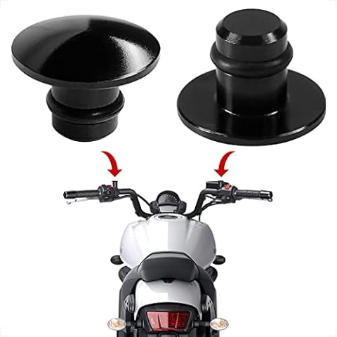 Evermotor 2Pcs Universal Motorcycle M10 6065-T6 CNC Aluminum Anodic Oxidation Motorcycle Mirror Blind Plug Covering Screws Thread Blanking Plugs Hole Caps Cover