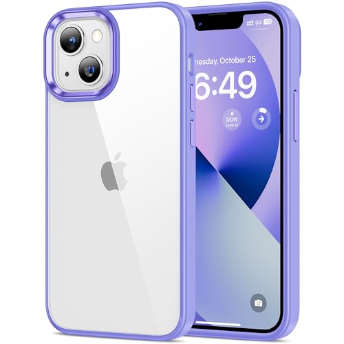 Image of HOOMIL Case for iPhone 13 Mini 5.4-Inch, Non-Yellowing, Drop Protection, Anti-Scratch Transparent Hard Back Phone Cover - Light Purple