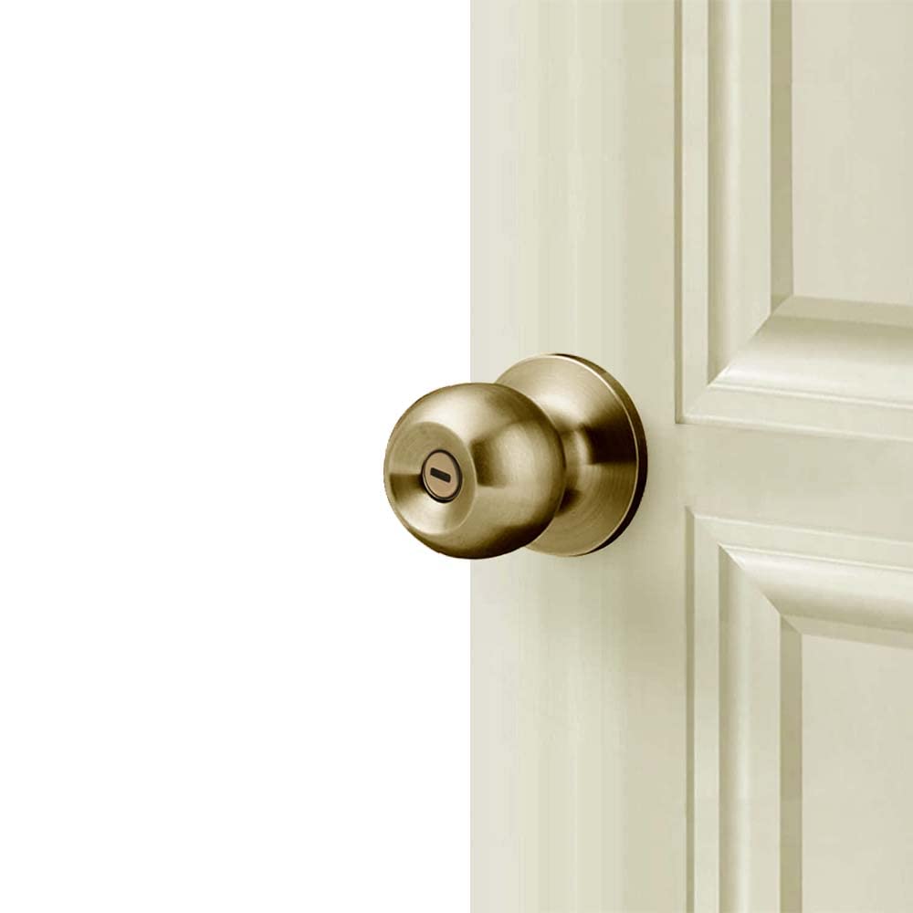 VOLO Antique Finish Tubular Entry Door Knob with Lock - Durable Handle for Bathrooms, Bedrooms, and Home (Waterproof) (Without Keys) (B0BH8VX6GD) Amazon Price History, Amazon Price Tracker