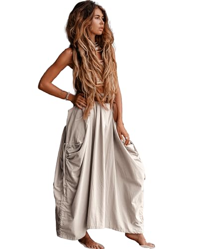 Thaluta Women's Maxi Boho Skirt with Pockets Bohemian Organic Cotton