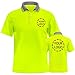 YOWESHOP High Visibility Reflective Safety T-Shirts Custom Logo Hi Vis Short Sleeve Work Polo Shirt for Menï¼ŒGreen-L