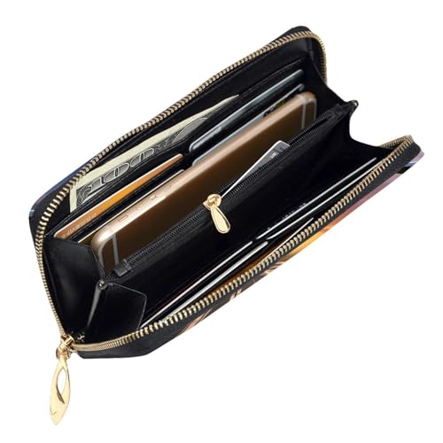 (airport) Print Women's Long Wallet Clutch with Zipper Multiple Card Slots Coin Pocket Elegant Ladies Purse4