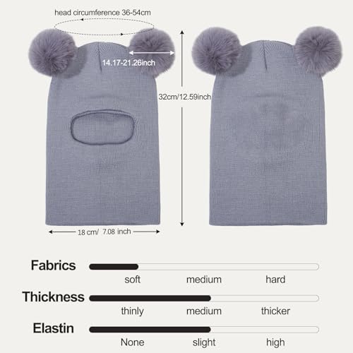 Toddler Baby Winter Hat Scarf Gloves Set Double Pompom Infant Boys Girls Beanie Hat with Warm Knitted Gloves 1-5 Years3