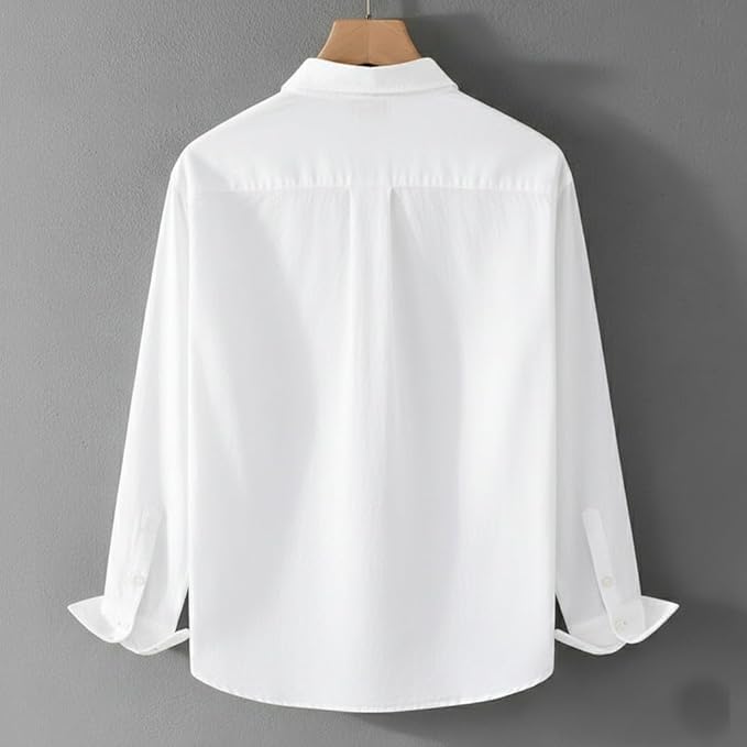 Image of Men's Cotton Blend Casual Wear with Bird Embroidery | Regular Fit Full Sleeve Button Down | Lightweight Summer Style for Daily, Office & Party