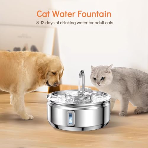 Dispensador de agua 3.2L para perros y gatos en acero inoxidable miniatura 2