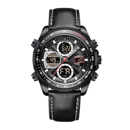 Image of Carlington Nitro Analog-Digital Men's Premium Leather Strap Wrist Watch | Quartz Movement | Water & Shock Resistant Watch for Men | Casual & Formal Wear - CT 9197