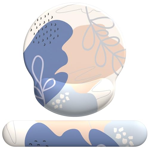 Image of eulps Mouse Pad Wrist Support, Ergonomic Memory Foam Keyboard Wrist Pad & Gel Wrist Rest Set for Computer Keyboard for Easy Typing & Pain Relief for Office & Home (Leafy Lushness Set)