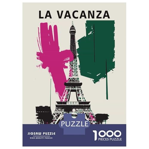 Rompecabezas De 1000 Piezas para Adultos Paris Eiffel Tower Rompecabezas para Adultos Juguete Decoración De Pared Regalos para Mujeres Difícil Y Desafiante 70x50cm/1000pcs