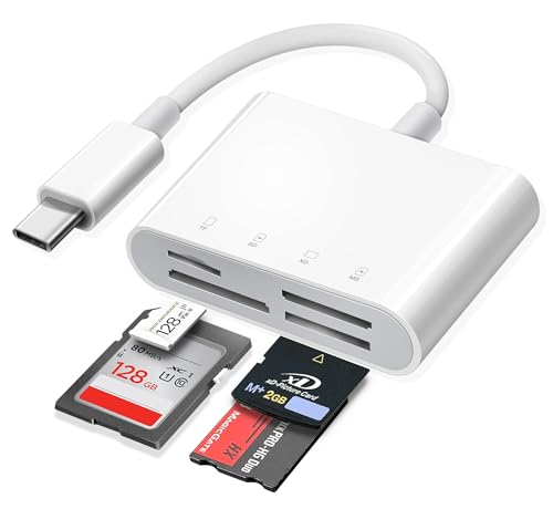 Image of USB C SD Card Reader for iPhone 15 16 /iPad /MacBook /Mac, xdgeLoad 4 Slots Type C Reader Supports SD /Micro SD /MS /XD-Picture (xD) Cards, Trail Camera Card Adapter Plug and Play