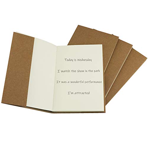 Pralb 4Pack Kraft Cover Blank 100g Full Wood Paper Sketch Book,A5 Size,130x190mm,120 sheets/240 Pages Ideal for Drawing & Sketching,350gsm Kraft Paper Cover