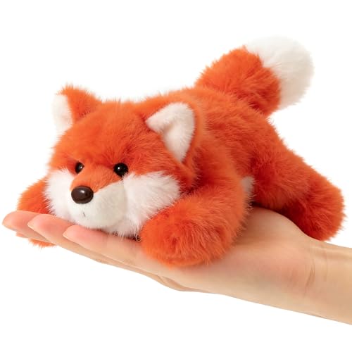 PEACH CAT Fox Stuffed Animal 7" Cute Plushies Soft Plush Toys Gifts for Kids Brick Red