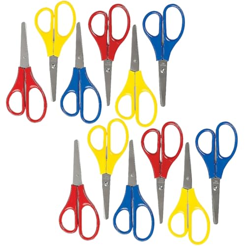 Smooth Cut Preschool Scissors - 12 Pieces - Educational and Learning Activities for Kids