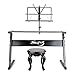 WHR-HARP - Supporto pieghevole per tastiera pianoforte a 61 tasti, 76 tasti, 88 tasti, sollevamento e piegatura a Z, supporto per pianoforte digitale, per viaggi e stoccaggio, C