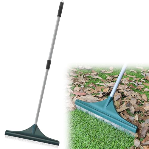 SOYUS Artificial Turf Rake Carpet Rake Hand Rakes with Adjustable Handle Steel 32 to 52 inches for Artificial Grass and Lawn Leaf Removal Carpet Rakes Pet Hair Removal
