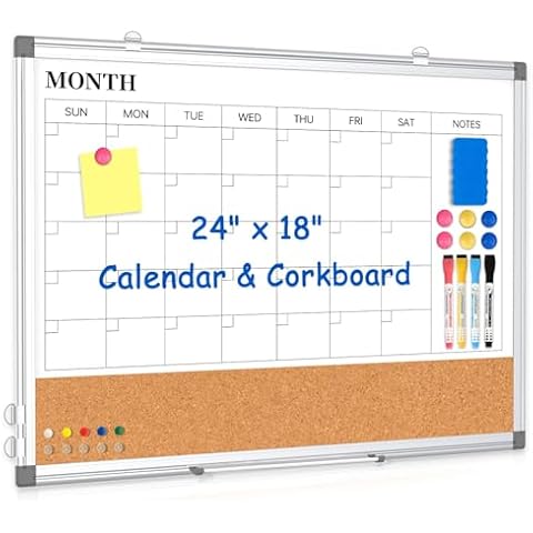 WALGLASS 24"x18" Magnetic Calendar Board Cover