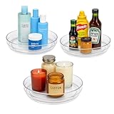 3 Pack Lazy Susan Organizer, 9 Inch Clear Lazy Susan Rotating Turntable for Pantry, Kitchen, Cabinet, Countertop, Refrigerator, Bathroom & Table, Spice Rack, Perfume & Storage Spinning Organizer