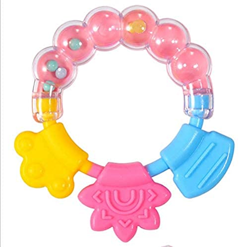 Image of BabyGo Baby Rattle Teething Toys, Soft and Natural Teether for Baby, BPA Free, Silicone Teether Relief Soothing Sore Gums Chew Infants (1 Pc)