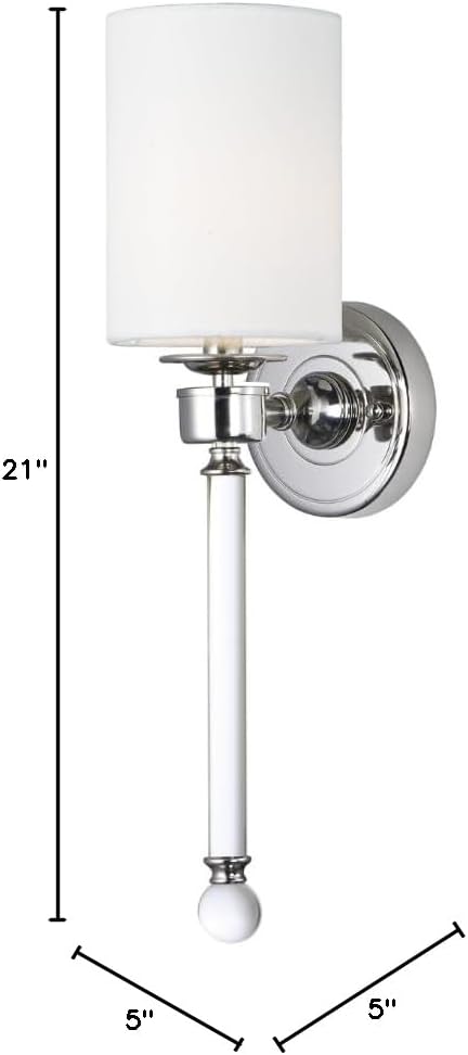 Maxim Lighting Lucent 1-Light Wall Sconce | Polished Nickel Steel Finish | Clear Glass Shade | Modern Indoor Light Fixture | Ideal for Hallways, Bedrooms & Bathrooms | Dimmable | 16109WTCLPN