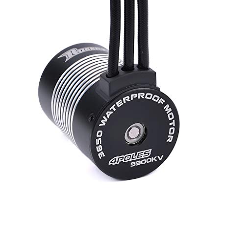 Jrelecs 3650 5900Kv Sensorless Brushless Motor 120A Brushless Esc & Program Card Waterproof Motor Esc Combo 3.175Mm Shaft For 1/10 Rc Car Truck #TOP1