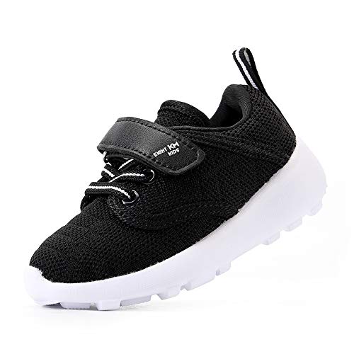 EIGHT KM Toddler Boys/Girls Shoes Lightweight Kids Sneakers EKM7024 Woven Black Size 9 US Toddler