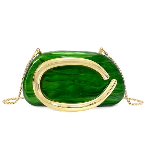 Image of Women Acrylic Clutch Purse Metal Handle Evening Bag Trendy Box Shoulder Crossbody Bag Handbag for Wedding Party Causal