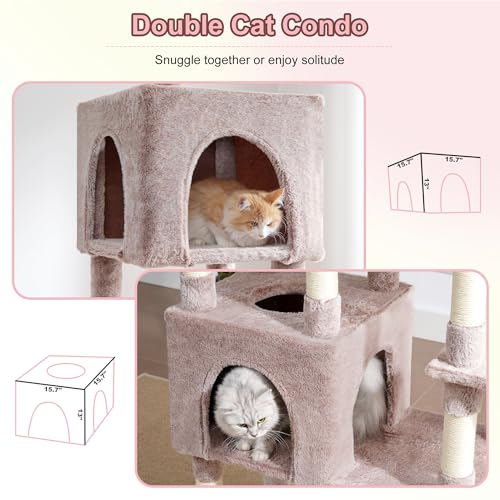 Image of Heybly Cat Tree, 76-Inch Tall Heavy Duty Cat Tower for Big Cats HCT039MU