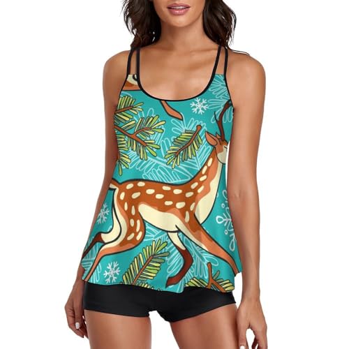 Bikini tankini femme anti-frottement avec short de garçon et robe couvrante