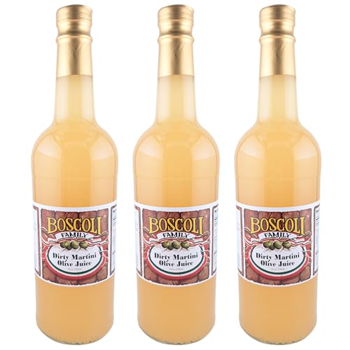 Boscoli Dirty Martini Olive Juice - 25 oz Bottle, Pack of 3, All Natural, Gluten-Free - Premium