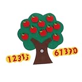 UPKOCH Juguete Didáctico Árbol de Manzanas de Fieltro para Preescolar Correspondencia Numérica Material Seguro y Duradero para Aprendizaje Matemático Infantil