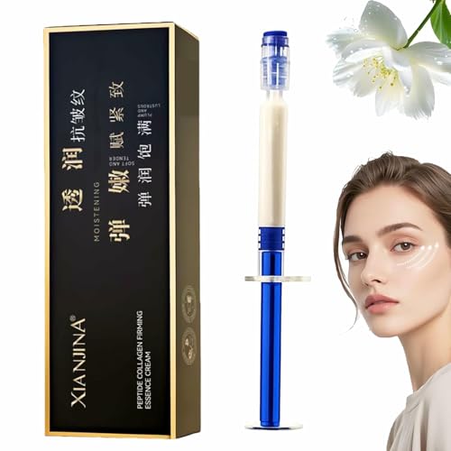 Loción antiarrugas Xianjina Micro-Molecular Colágeno, esencia reafirmante de colágeno y péptidos, suero rellenador de arrugas para el rostro, crema hidratante y reafirmante para la piel,1pc