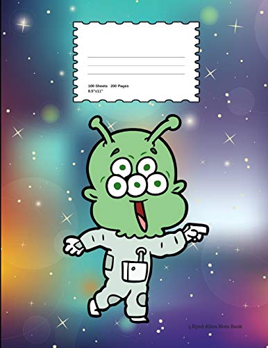 Five Eyed Alien Notebook: School supplies composition book for kids image 3