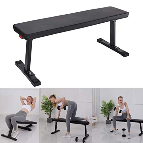 Utility Weight Bench for Full Body Workout, Multi-Purpose Foldable Flat Bench Home Fitness Exercise Equipment, Sit Up Bench Weight Training and Abdominal Training Folding Bench for Home Gym (Black)
