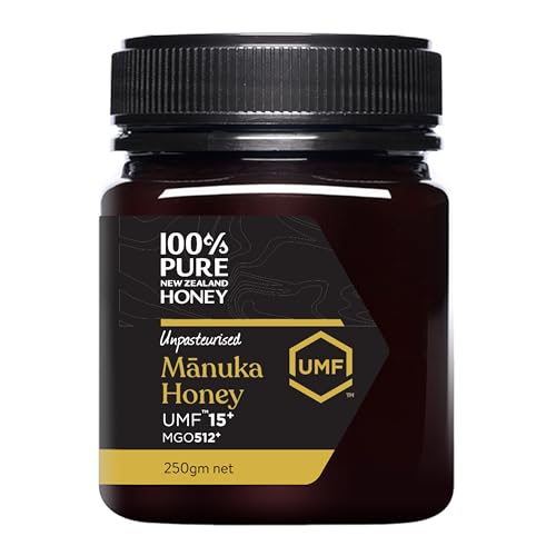 Manuka Honey 100% Pure New Zealand UMF 15+ MGO 512+ Raw & Unpasteurised Certified Award Winning Silky Smooth Taste & Texture 250g (UMF 15+)