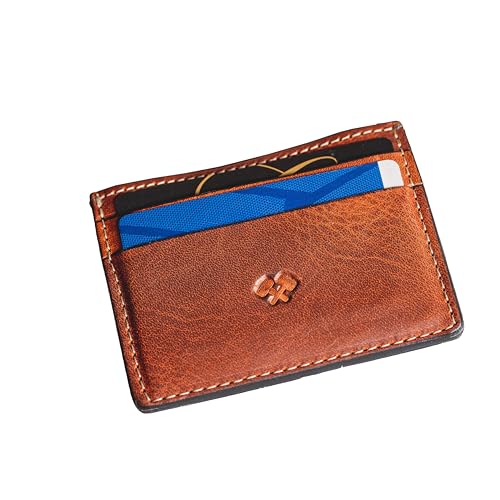 Men’s Slim Leather Wallet – Minimalist Front Pocket Wallet for Men, Full-Grain Leather, Made in USA