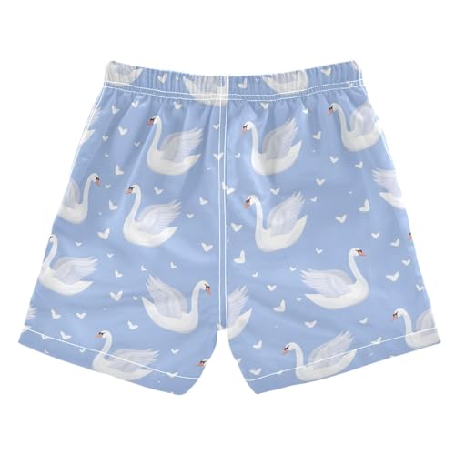 ALAZA Elephant Palm Tree Indian Boys Quick Dry Beach Board Shorts Kids Swim Trunks Bathing Suit Swimsuit L