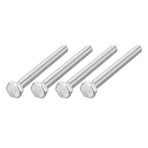 Image of METALLIXITY Hex Bolts (M8-1.25x80mm) 4Pcs, 304 Stainless Steel Coarse Fully Threaded Hex Head Screw Bolt Machine Screws - for Furniture Repair, Silver