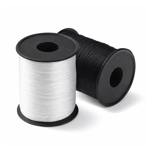 Hilo de tapicería resistente, 2 carretes, 150 yardas negro blanco miniatura 1