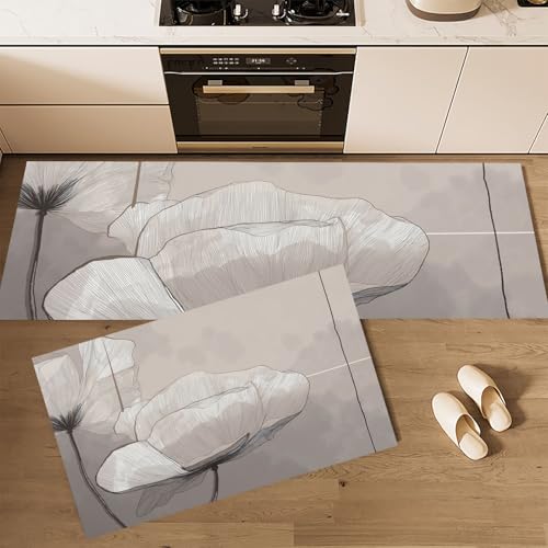 Alfombras de cocina lavables con base antideslizante y diseño atrapa agua 2