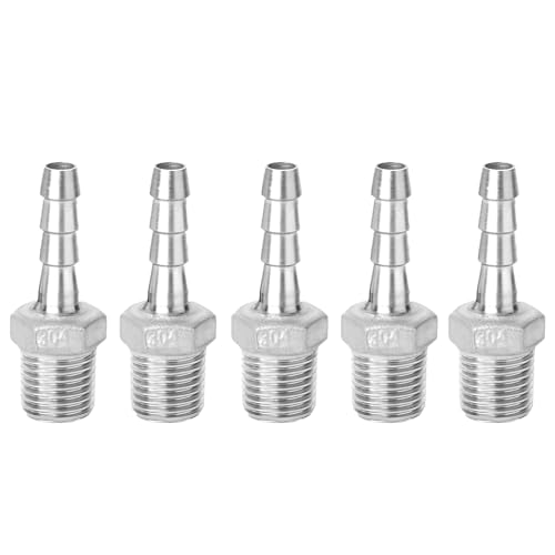 GOLUMINI Hose barb fittings,304 Stainless Steel 5/16