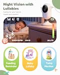 Moniteur de bébé sans fil WiFi Nécessaire : 2.8" Caméra portable avec montage à clips, 1080P HD Vidéo, 940nm Vision nocturne invisible, VOX Mode, 2-Way Audio, Capteur de température & Lullabies