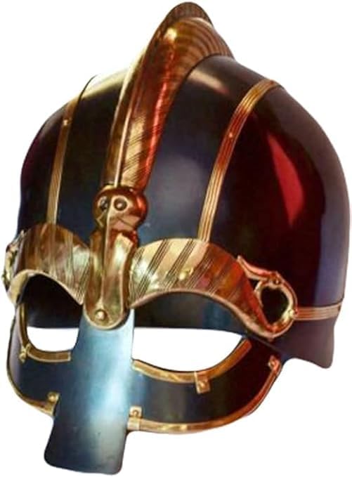 Decorative Helmet Mask, Navy Blue and Gold, Plastic, 9 x 6 x 5 inches