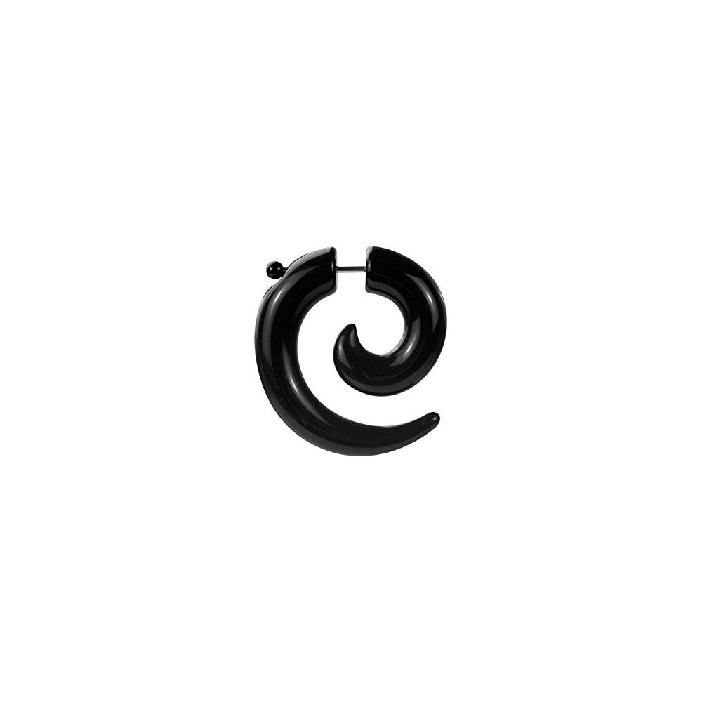 Lot 8 Écarteurs Oreille Spirale Acrylique Noir - Tailles 1.6mm à 10mm