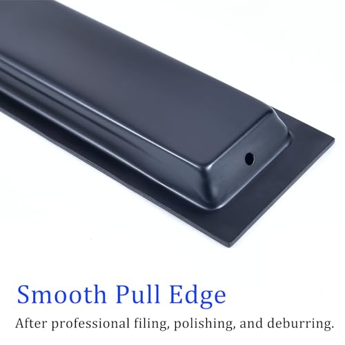 Image of Dontay Sliding Pocket Door Handles, 304 Stainless Steel Non Locking Pocket Door Hardware, Recessed Flush Finger Pulls, Heavy Duty Edge Pull with Pop Out Ring Pull (Matte Black (1 Set), 6 Inch)