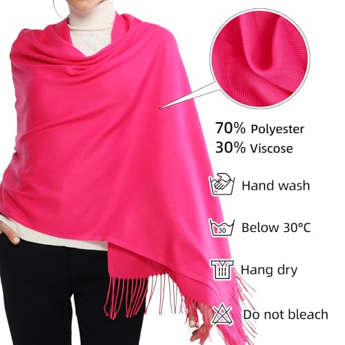 Image of RIIQIICHY Women's Fringe Shawl Wrap Pashmina Scarf for Wedding Evening