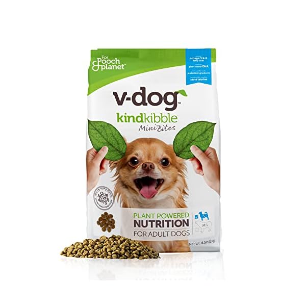 Vdog Vegan Mini Kibble Dry Dog Food (4.5 LB) Small Breed Dogs Plant