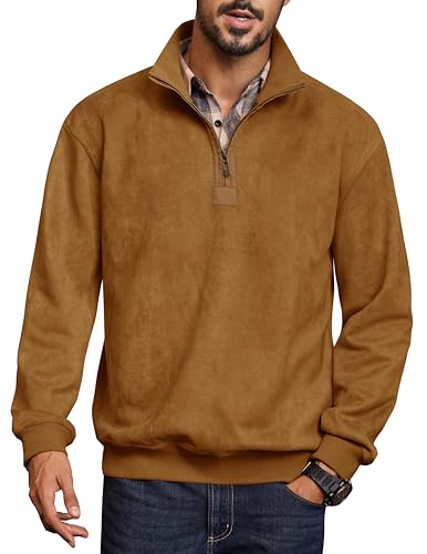 Men High Neck Pullover Casual Solid